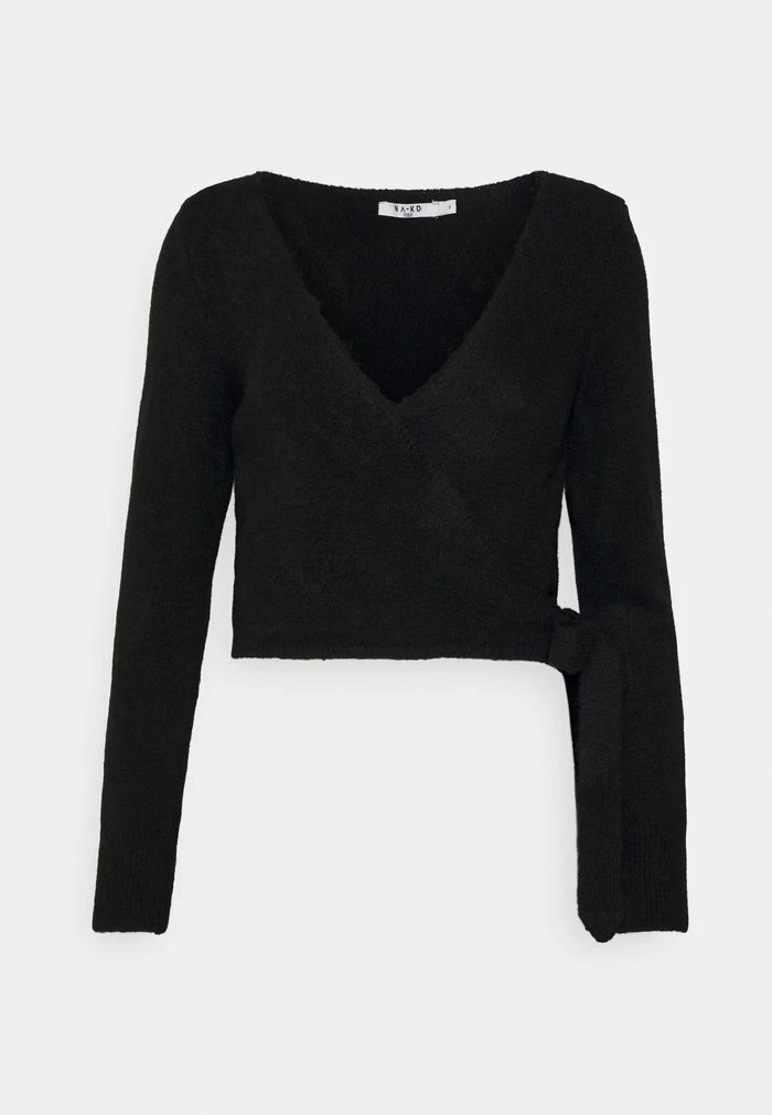 NA-KD WRAP CARDIGAN - Gilet - Black 4 NA-KD WRAP CARDIGAN - Gilet - Black – Image 4