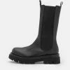 NA-KD LEATHER CALF BOOTS - Bottines à Plateau - Black -NA-KD Soldes Magasin 6503d9eef5fe4567a2f8d464168a7e46