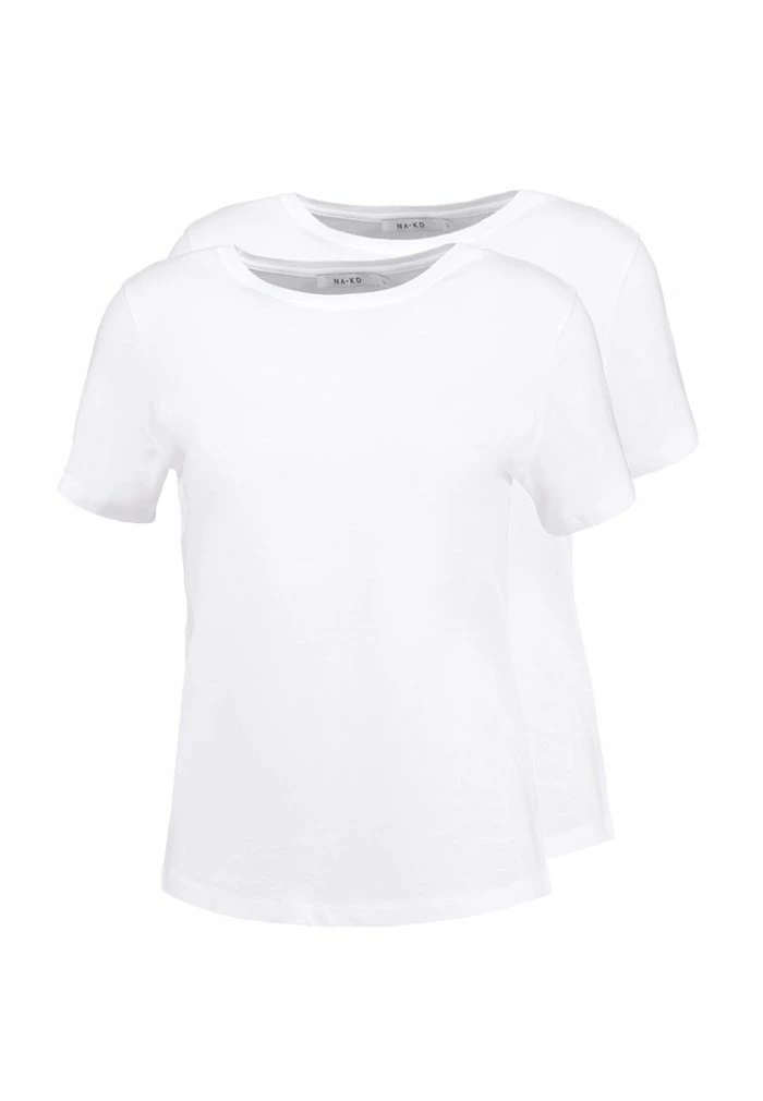 NA-KD CREW TEE 2 PACK - T-shirt Basique - White 4 NA-KD CREW TEE 2 PACK - T-shirt Basique - White – Image 4