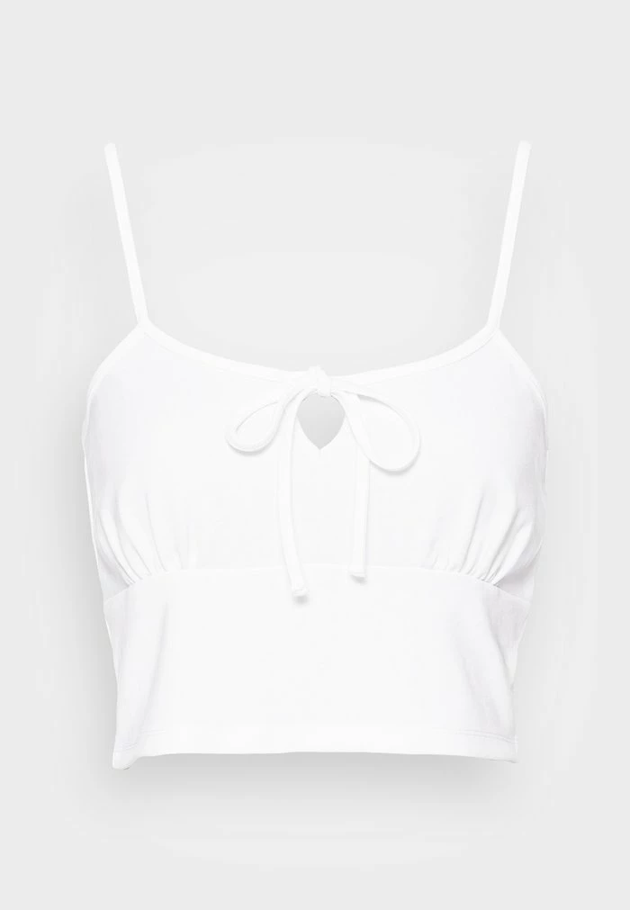 NA-KD DETAIL CROPPED SINGLET - Débardeur - White 4 NA-KD DETAIL CROPPED SINGLET - Débardeur - White – Image 4