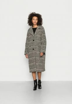 NA-KD CHECKED OVERSIZED COAT - Manteau Classique - Black
