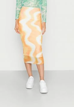 NA-KD SKIRT - Jupe Crayon - Yellow Print
