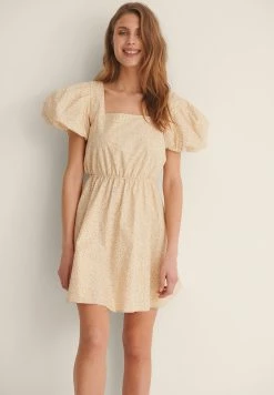 NA-KD Robe De Jour - Flower Light Yellow Print