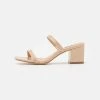 NA-KD SQUARED TWO STRAP - Mules à Talons - Beige -NA-KD Soldes Magasin 6efb20b82ba944f5a8c702d9234e72b6
