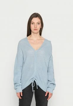NA-KD CROPPED DRAWSTRING - Pullover - Light Blue