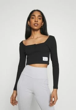 NA-KD TOP ZIA - T-shirt à Manches Longues - Black