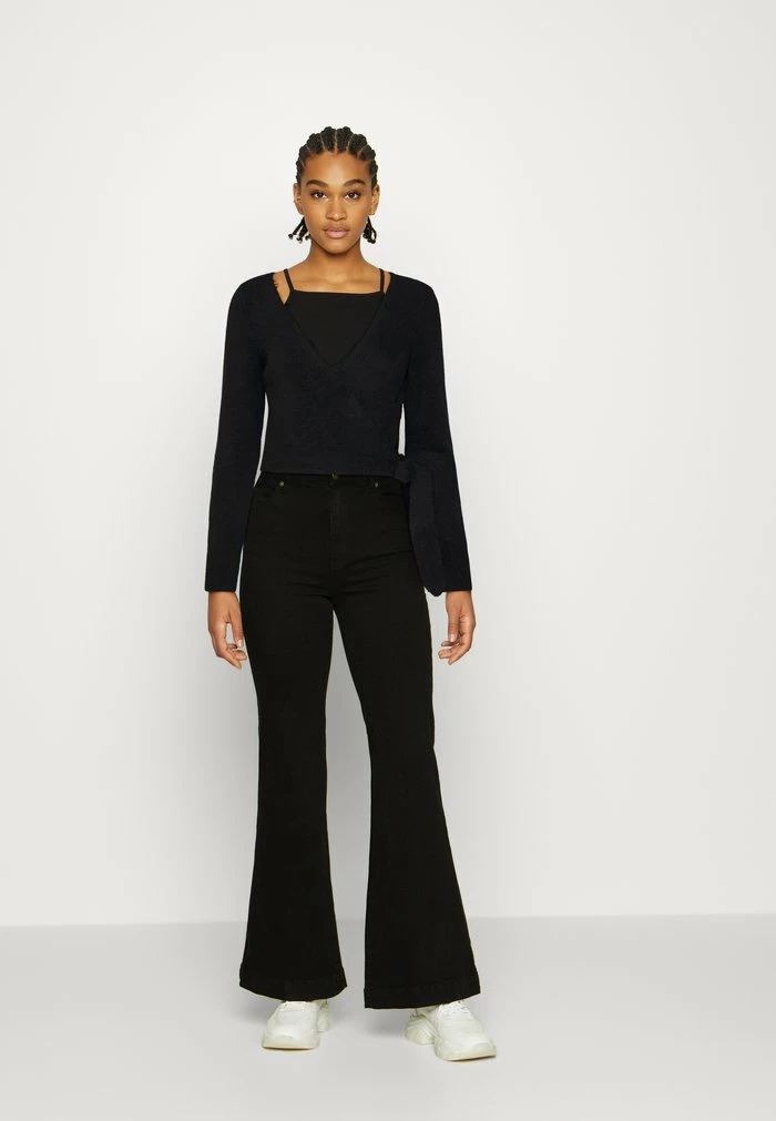 NA-KD WRAP CARDIGAN - Gilet - Black 2 NA-KD WRAP CARDIGAN - Gilet - Black – Image 2