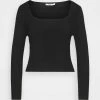 NA-KD X ZALANDO EXCLUSIVE - SOFT RIBBED LONG SLEEVE - Pullover - Black -NA-KD Soldes Magasin 727b95c06b464e3690b4ad35bae44b09