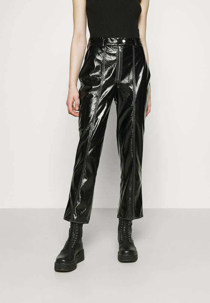 NA-KD CONTRAST SEAM PANTS - Pantalon Classique - Black 1 NA-KD CONTRAST SEAM PANTS - Pantalon Classique - Black