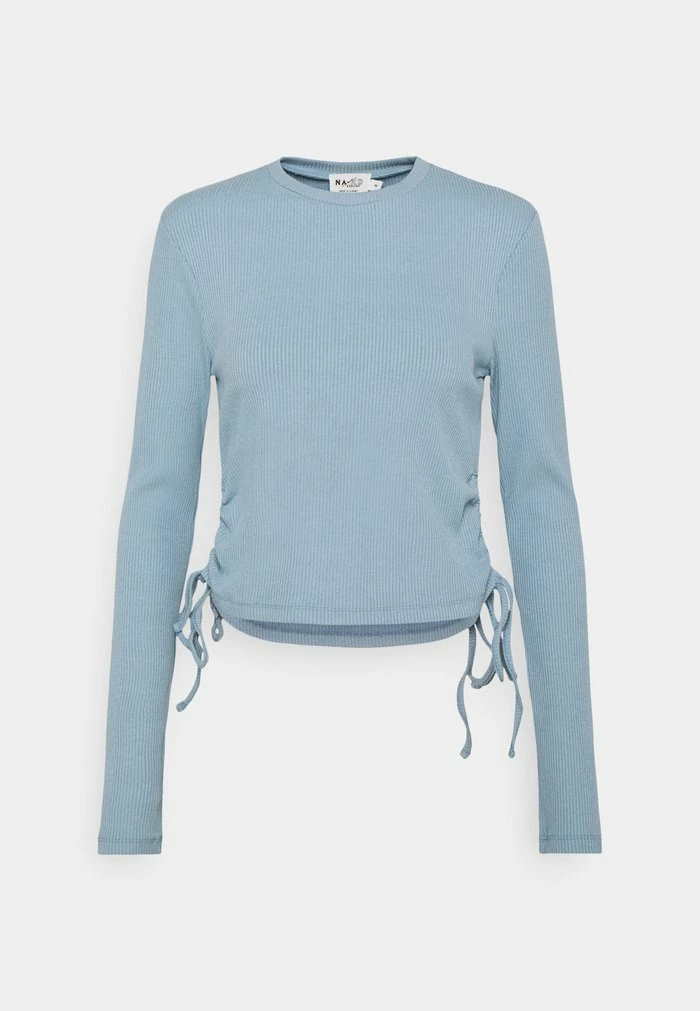 NA-KD DRAWSTRING DETAIL - T-shirt à Manches Longues - Blue 1 NA-KD DRAWSTRING DETAIL - T-shirt à Manches Longues - Blue