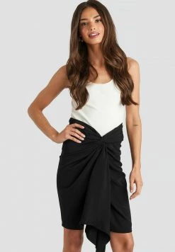 NA-KD FRONT TWIST - Jupe Trapèze - Black