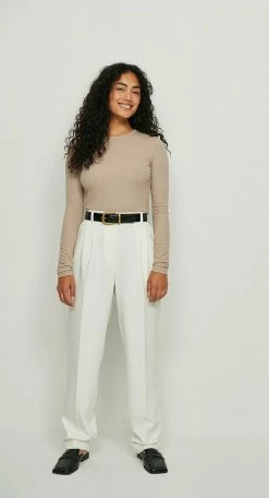 NA-KD T-shirt à Manches Longues - Brown Melange