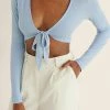 NA-KD GERIPPTES - Blouse - Dusty Light Blue -NA-KD Soldes Magasin 7574082a72214fb4b28fbecc1ae2f7bd