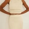 NA-KD MIT SCHNÜRDETAIL - Jupe Trapèze - Cream -NA-KD Soldes Magasin 76581abe11764a93987c0c4406cb8a92