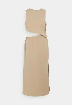 NA-KD DRAWSTRING CUT OUT DRESS - Robe De Jour - Beige