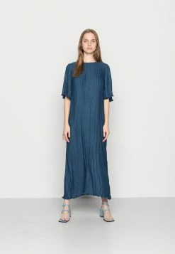 NA-KD WIDE SLEEVE DRESS - Robe Longue - Navy Blue