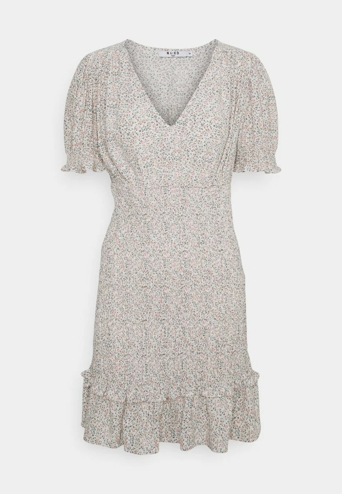 NA-KD V-NECK SMOCKED MINI DRESS - Robe De Jour - Pink 5 NA-KD V-NECK SMOCKED MINI DRESS - Robe De Jour - Pink – Image 5