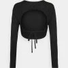 NA-KD OPEN BACK TIE - T-shirt à Manches Longues - Black -NA-KD Soldes Magasin 7850f6e30a354e06af55d3958664a1b9
