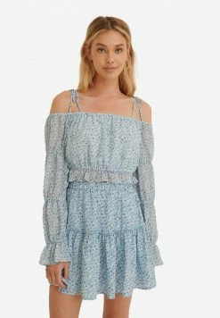 PAMELA REIF X NA-KD - BLOUSE - Blouse - Painted Floral Blue