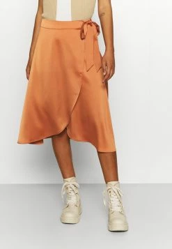 NA-KD OVERLAP SKIRT - Jupe Portefeuille - Orange