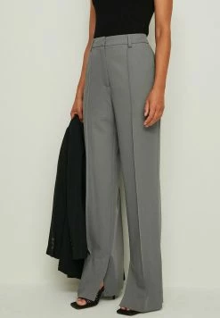 NA-KD MIT SEITENSCHLITZ - Pantalon Classique - Grey