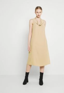 NA-KD DRAPED FRONT MIDI DRESS - Robe De Jour - Beige