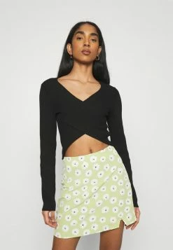 NA-KD CROSSOVER - T-shirt à Manches Longues - Black