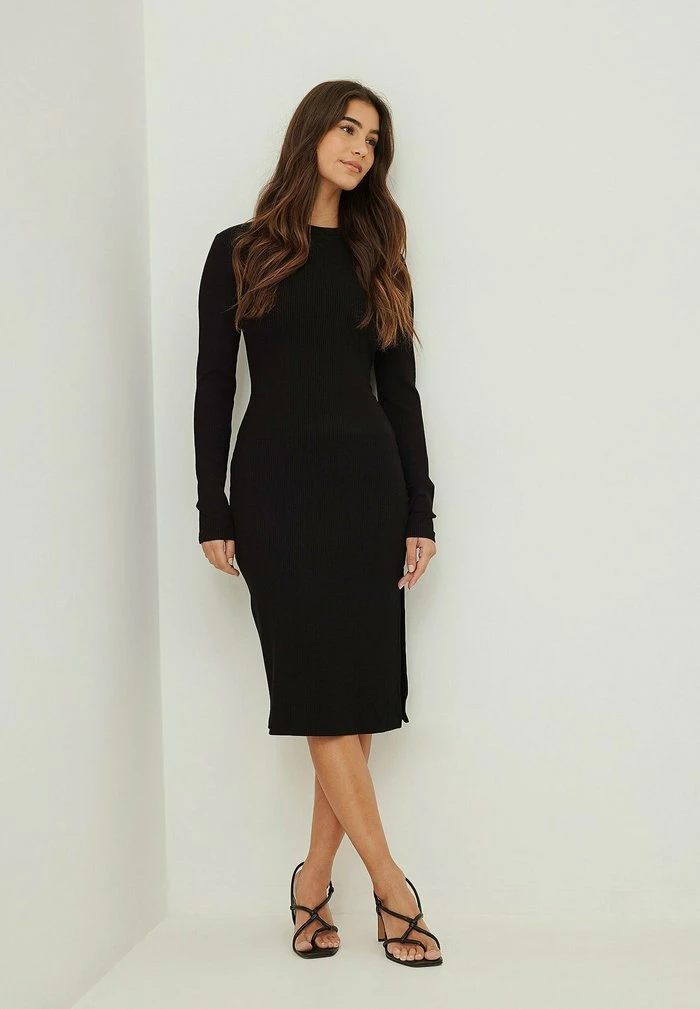 NA-KD MIT SCHLITZ DETAIL - Robe Fourreau - Black 2 NA-KD MIT SCHLITZ DETAIL - Robe Fourreau - Black – Image 2