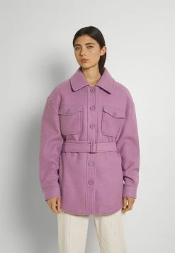 NA-KD BELTED CHEST POCKET JACKET - Manteau Court - Lavender