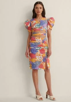 NA-KD CROPPED TIE WRAP TOP - Blouse - Multicolor