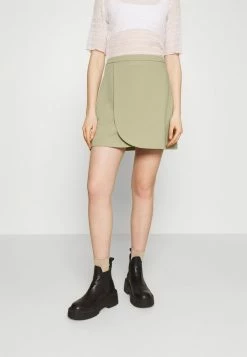 NA-KD MATHILDE GØHLER BUTTON DETAIL SKIRT - Minijupe - Khaki