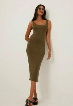 NA-KD SQUARE - Robe Fourreau - Green