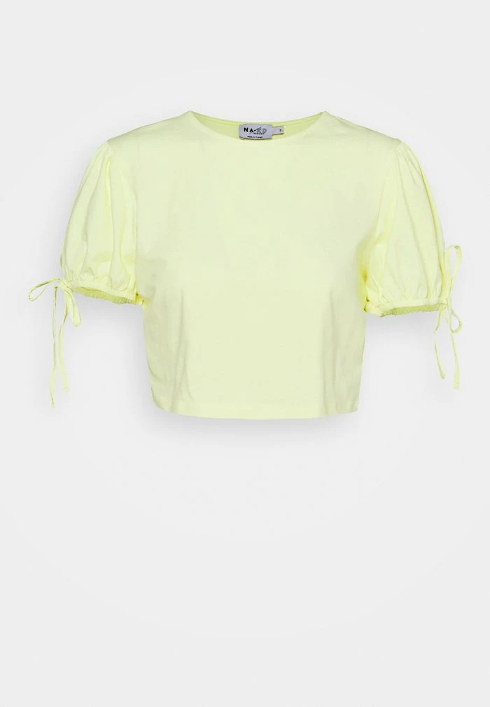 NA-KD CROPPED - T-shirt Imprimé - Yellow 4 NA-KD CROPPED - T-shirt Imprimé - Yellow – Image 4