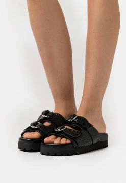 NA-KD DOUBLE BUCKLE - Mules - Black