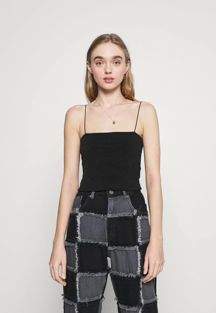 NA-KD SPAGHETTI STRAP CROPPED SINGLET - Débardeur - Black 1 NA-KD SPAGHETTI STRAP CROPPED SINGLET - Débardeur - Black