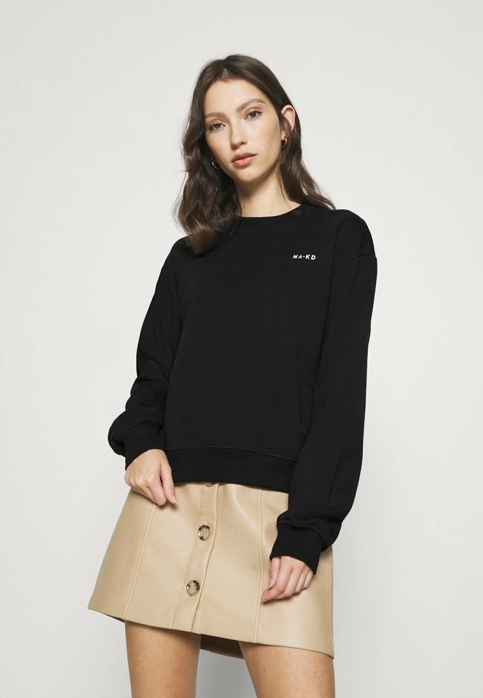 NA-KD LOGO BASIC - Sweatshirt - Black 1 NA-KD LOGO BASIC - Sweatshirt - Black