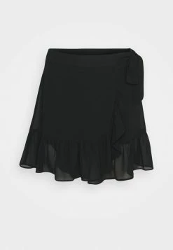 NA-KD FRILL SKIRT - Minijupe - Black