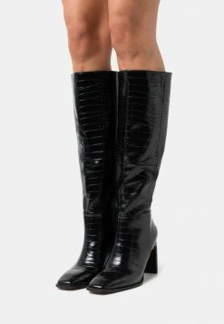 NA-KD WIDE SHAFT SQUARED TOE BOOTS - Bottes - Black