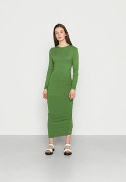 NA-KD RUCHING MIDI DRESS - Robe Pull - Forest Green