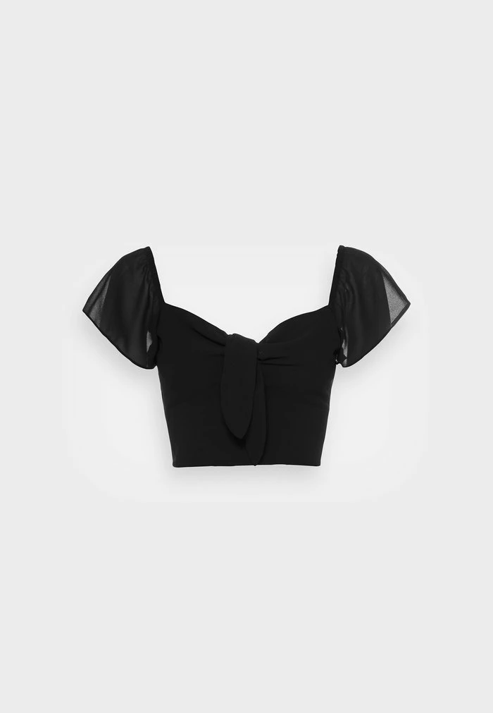 NA-KD FRONT TIE - T-shirt Imprimé - Black 4 NA-KD FRONT TIE - T-shirt Imprimé - Black – Image 4
