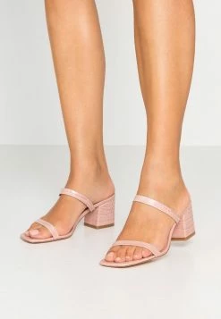 NA-KD SQUARED STRAP - Mules à Talons - Dusty Pink