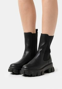 NA-KD ELASTIC PROFILE BOOTS - Bottines à Plateau - Black