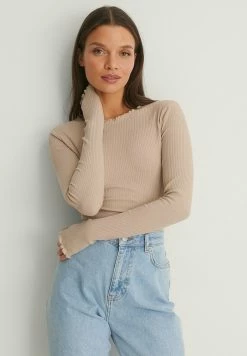 NA-KD T-shirt à Manches Longues - Beige