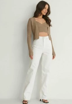 NA-KD MIT WEITEN BEINEN UND HOHER TAILLE - Jean Droit - White