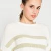 NA-KD STRIPED CROPPED - Pullover - Green/beige -NA-KD Soldes Magasin 950941e7f84c4631a14542a0ff1720c8