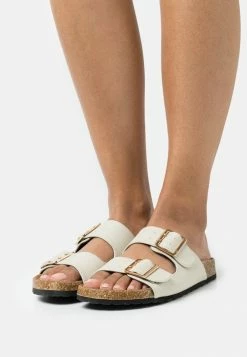 NA-KD BUCKLED FOOTBED SLIPPERS - Mules - Light Beige