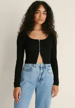 NA-KD T-shirt à Manches Longues - Black