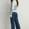 NA-KD CABLE KNITTED STRIPED SWEATER - Pullover - White/navy -NA-KD Soldes Magasin 977a003d9b8f477f96e69ef5d5e3b8f4