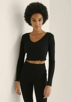 NA-KD T-shirt à Manches Longues - Black