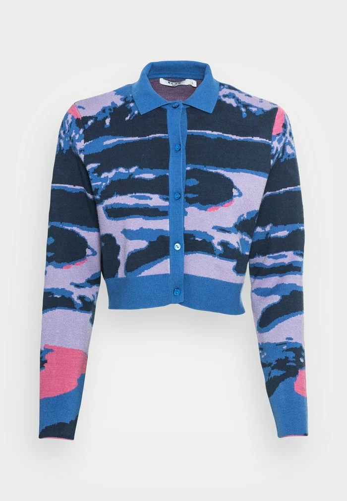 NA-KD CROPPED CARDIGAN - Gilet - Blue Print 4 NA-KD CROPPED CARDIGAN - Gilet - Blue Print – Image 4